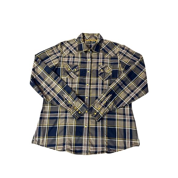 Cruel Girl Plaid Western Shirt Womens XL Used Snap Front 100% Cotton - Picture 12 of 16